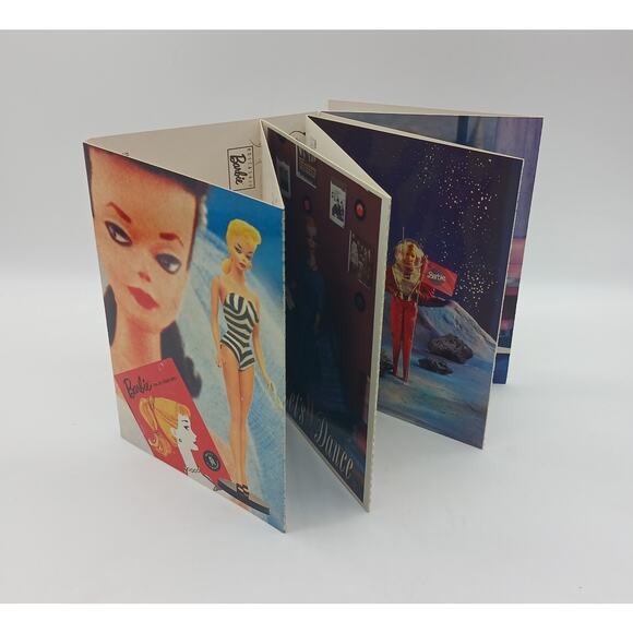 Barbie Other - 1989 Barbie Throughout History #12 Postcard Folder 9 Detachable Cards 1959-89